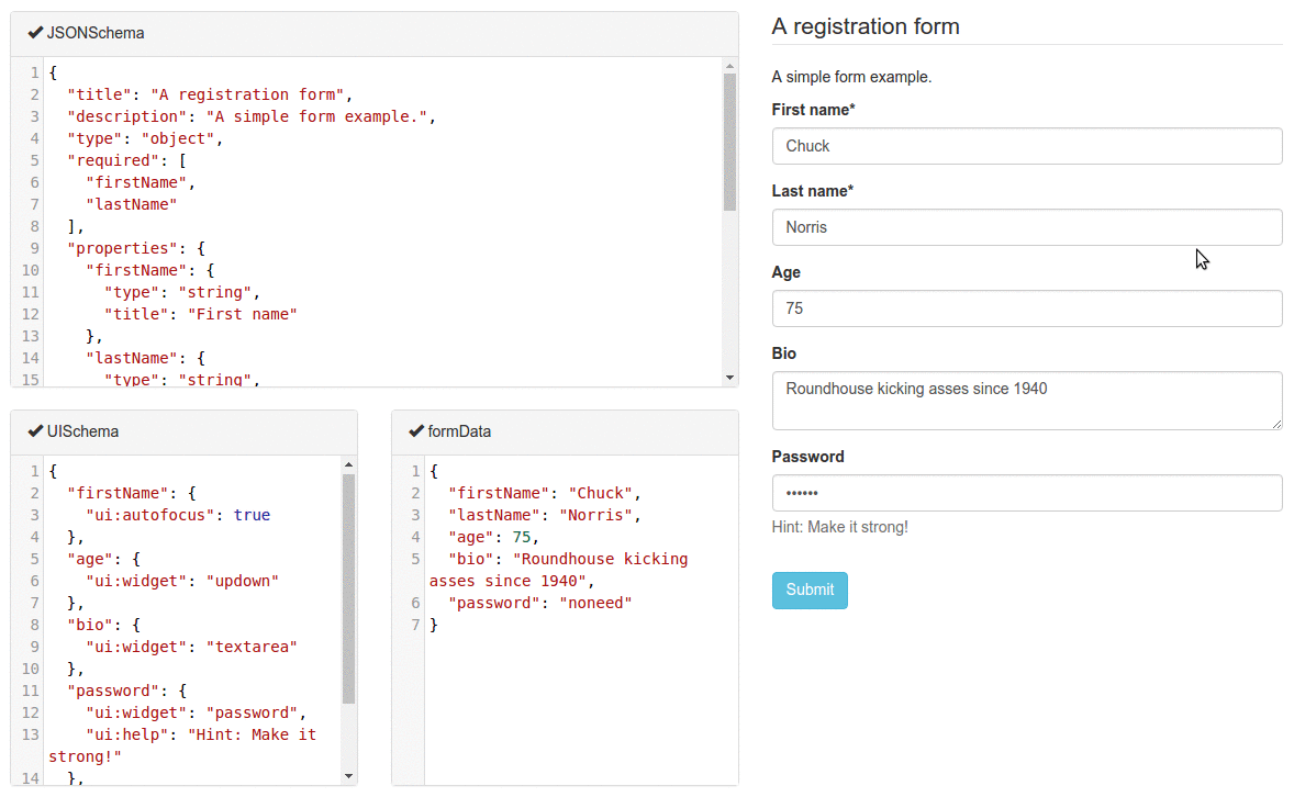 An animated screenshot of a form